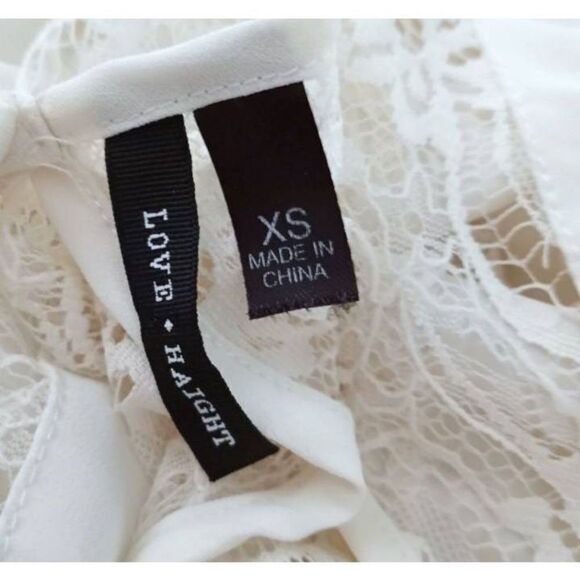 LOVE & HAIGHT CREAM BLOUSE SZ.XS EUC. - Picture 3 of 5